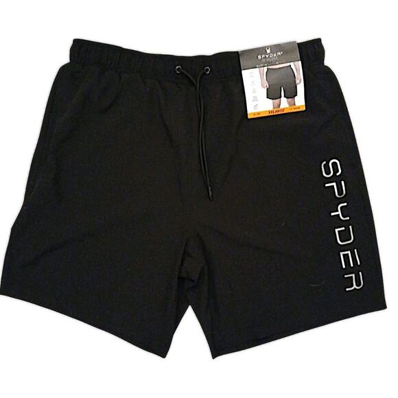 Spyder Swim Trunk Surf Sand Sun Mens Sz XXL Black UV SUN PROTECTION Beach Pool - Picture 1 of 15